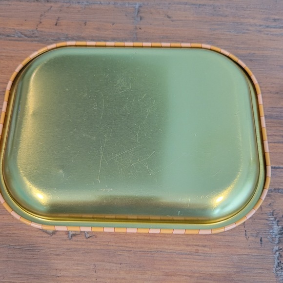 Retro Mushroom Rolled Edge Decorative Novelty Metal Serving Jewelry Tray 5x7 - Picture 2 of 3